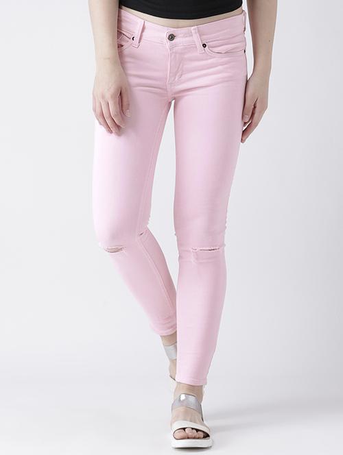 knee slit skinny jeans - 15672228 - Very Small Image - 1