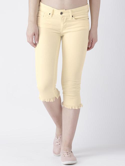 frayed hem denim capri - 15672242 - Very Small Image - 1