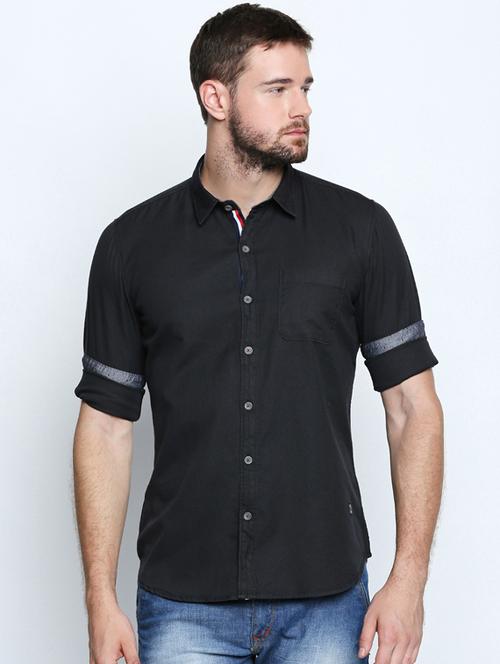 black cotton casual shirt - 15672342 - Very Small Image - 1