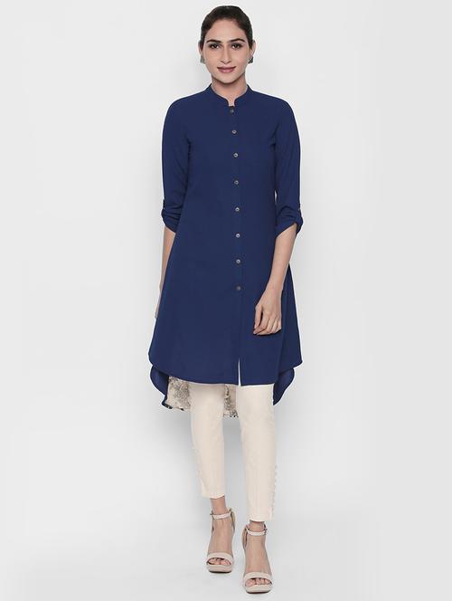 high low solid kurta - 15672750 - Very Small Image - 1