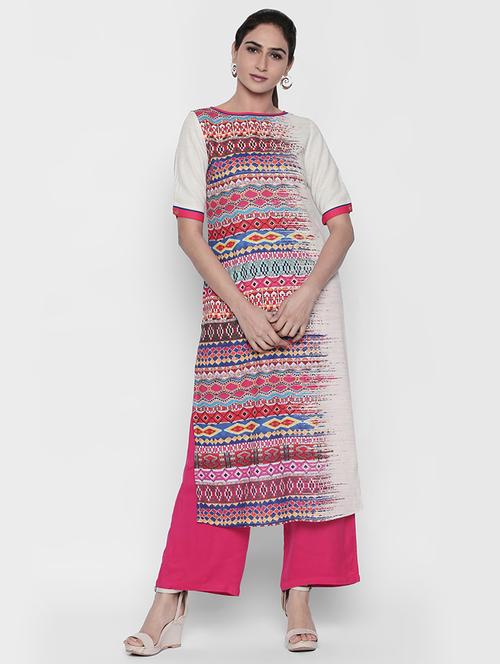 straight printed kurta - 15672760 - Very Small Image - 1