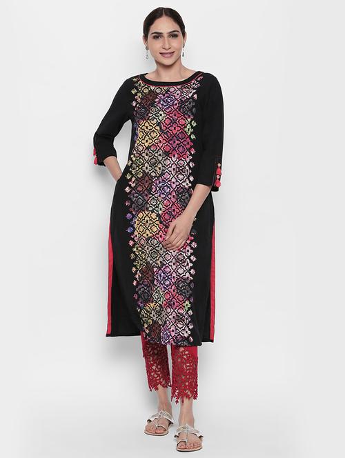 straight printed kurta - 15672771 - Very Small Image - 1