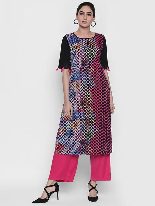 straight printed kurta - 15672772 - Very Small Image - 1