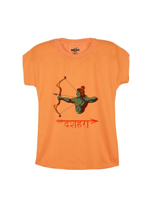 orange cotton blend tee - 15673111 - Very Small Image - 1