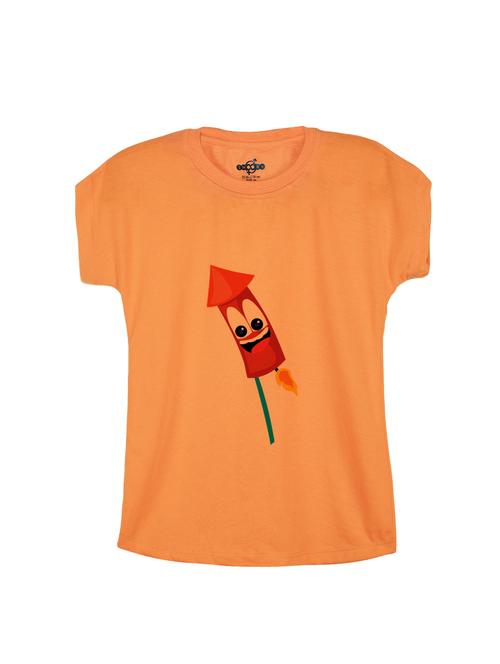 orange cotton blend tee - 15673116 - Very Small Image - 1