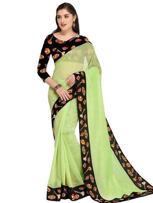 conversational border chanderi saree - 15673910 - Very Small Image - 1