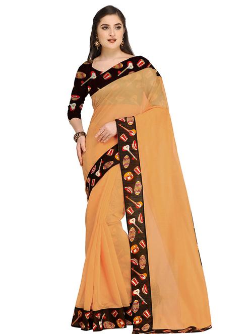 conversational border chanderi saree with blouse - 15673914 - Very Small Image - 1
