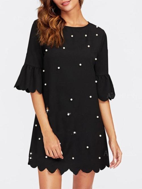 scallop hem embellished dress - 15674210 - Very Small Image - 1