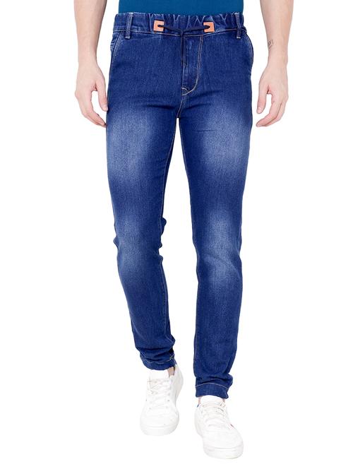 dark blue washed denim jogger - 15674503 - Very Small Image - 1