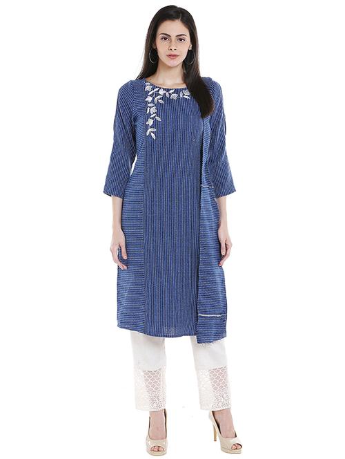 embroidered straight kurta - 15674944 - Very Small Image - 1