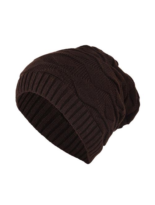 brown cotton polyester blend beanies - 15675552 - Very Small Image - 1