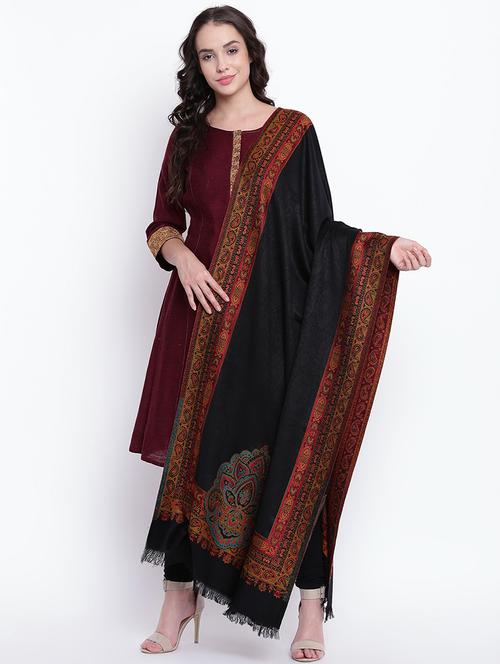 self-design woolen shawl - 15676203 - Very Small Image - 1