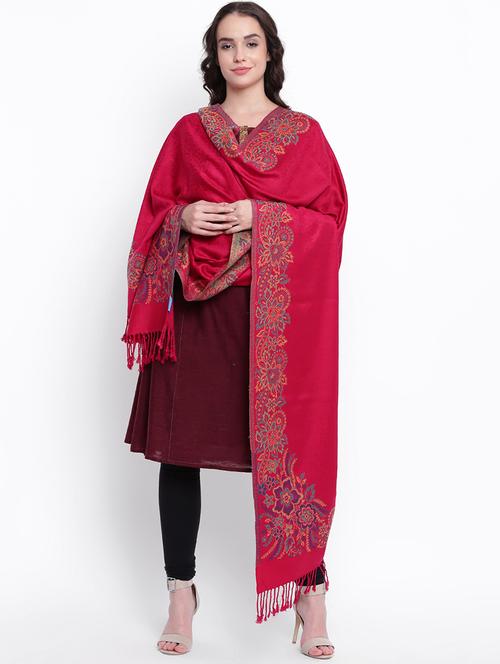 self-design woolen shawl - 15676207 - Very Small Image - 1