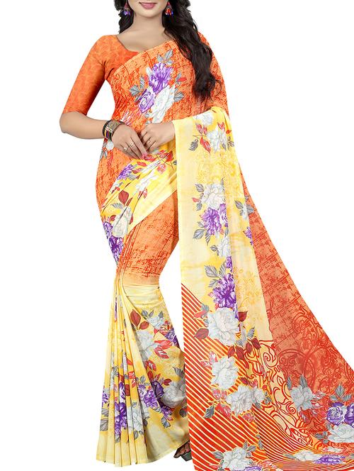 floral printed saree - 15676258 - Very Small Image - 1