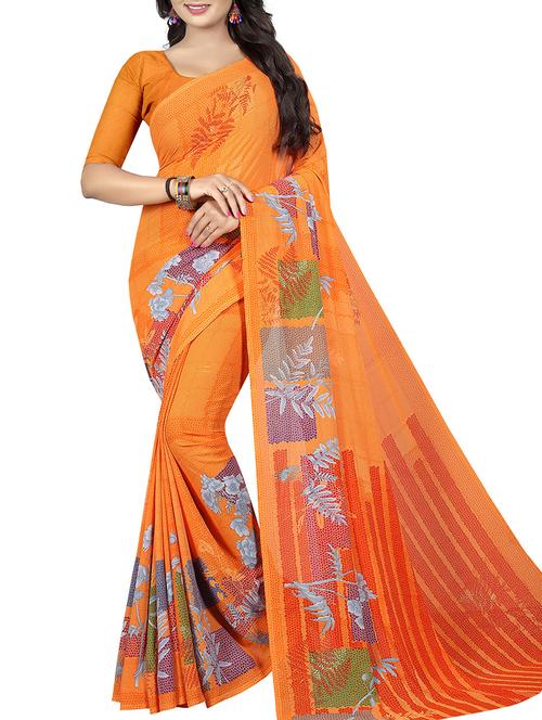 floral printed saree - 15676259 - Very Small Image - 1