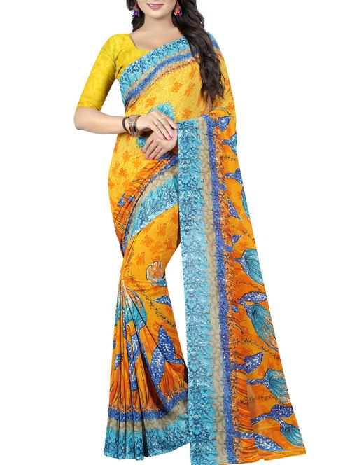 digital floral printed saree - 15676266 - Very Small Image - 1