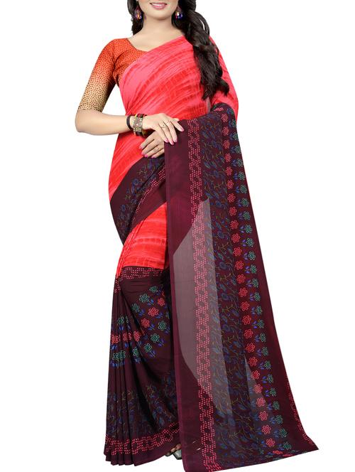floral border shibori saree - 15676289 - Very Small Image - 1