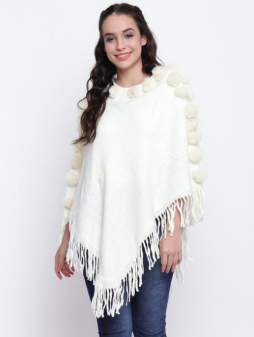 fur detail fringed poncho - 15676384 - Very Small Image - 1