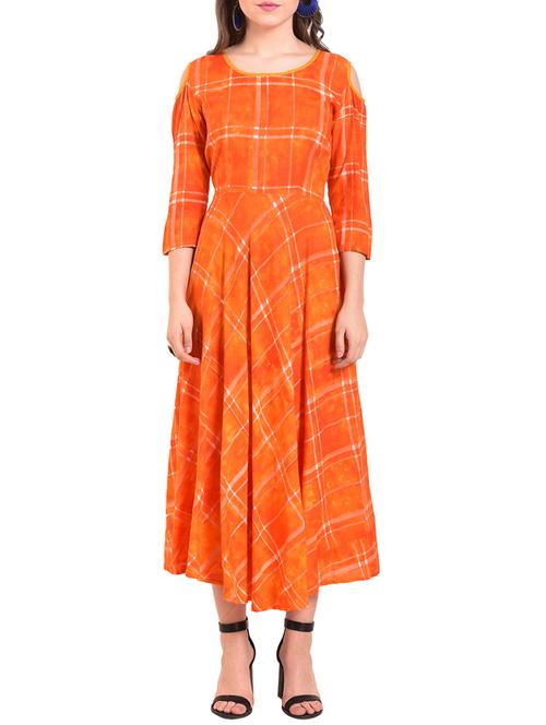 flared cold shoulder dress - 15676418 - Very Small Image - 1