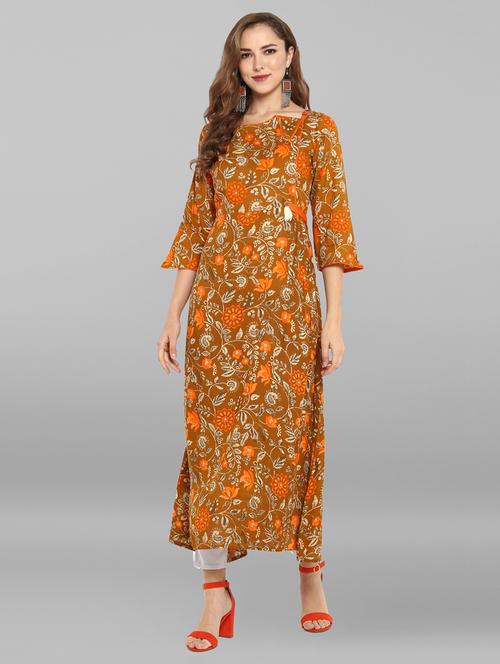 floral printed a-line kurta - 15676552 - Very Small Image - 1