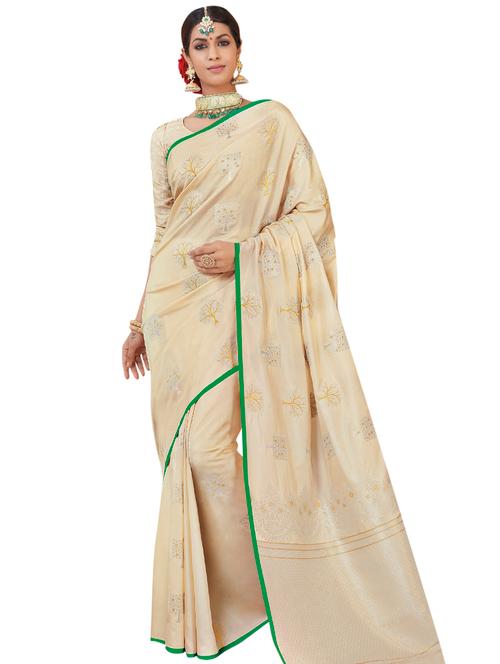 zari floral banarasi saree - 15676657 - Very Small Image - 1