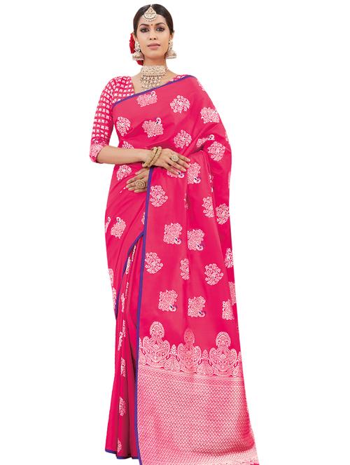 ditsy floral banarasi saree - 15676660 - Very Small Image - 1