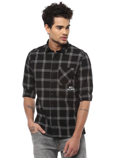 black cotton casual shirt - 15676675 - Very Small Image - 1