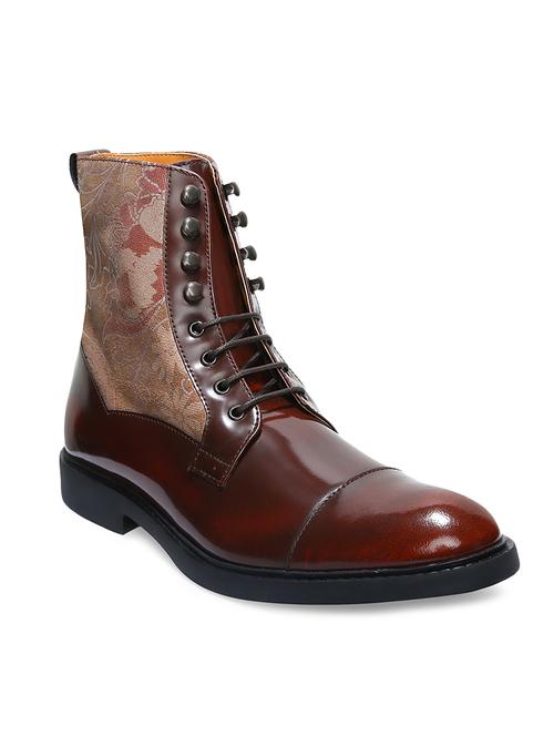 tan leatherette high ankle boots - 15677657 - Very Small Image - 1