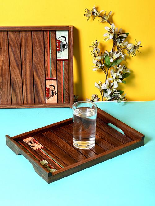 unravel india sheesham wood trays(set of 2) - 15677728 - Very Small Image - 1