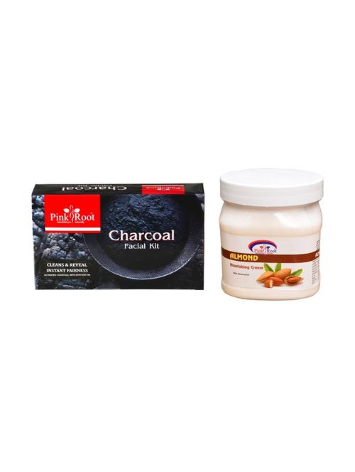 charcoal facial kit 83gm with almond cream 500ml - 15677812 - Very Small Image - 1