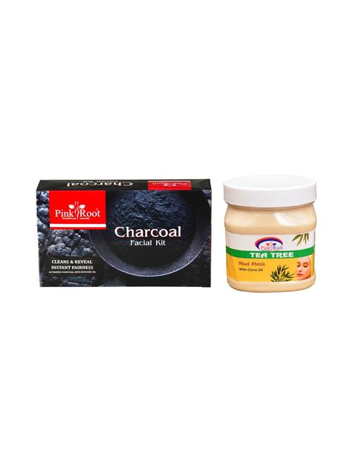 charcoal facial kit 83gm with tea tree mask 500ml - 15677835 - Very Small Image - 1