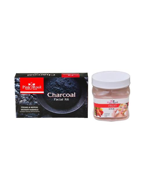 charcoal facial kit 83gm with fruit scrub 500ml - 15677846 - Very Small Image - 1