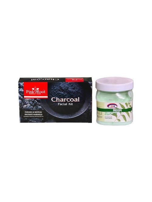 charcoal facial kit 83gm with neem scrub 500ml - 15677849 - Very Small Image - 1