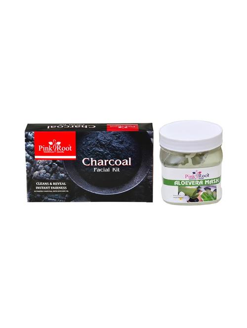 charcoal facial kit 83gm with alovera mask 500ml - 15677855 - Very Small Image - 1
