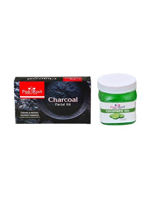 charcoal facial kit 83gm with cucumber gel 500ml - 15677860 - Very Small Image - 1