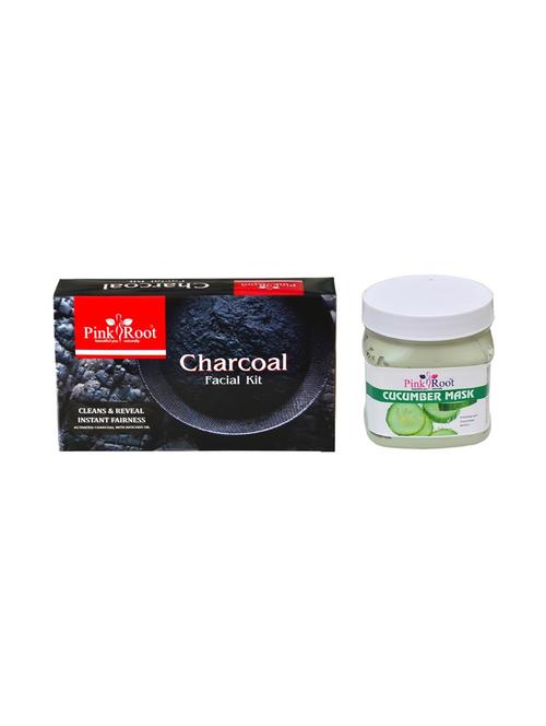 charcoal facial kit 83gm with cucumber mask 500ml - 15677861 - Very Small Image - 1