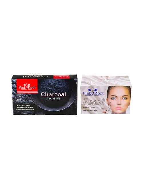 charcoal facial kit 83gm with pearl bleach 250gm - 15677868 - Very Small Image - 1