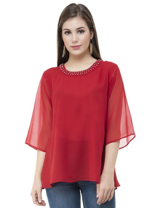 embellished bell sleeved top - 15678360 - Very Small Image - 1