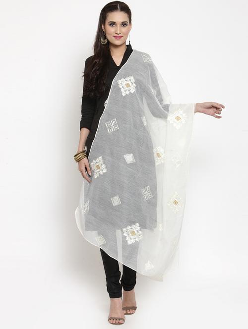 embroidered chanderi dupatta - 15678363 - Very Small Image - 1