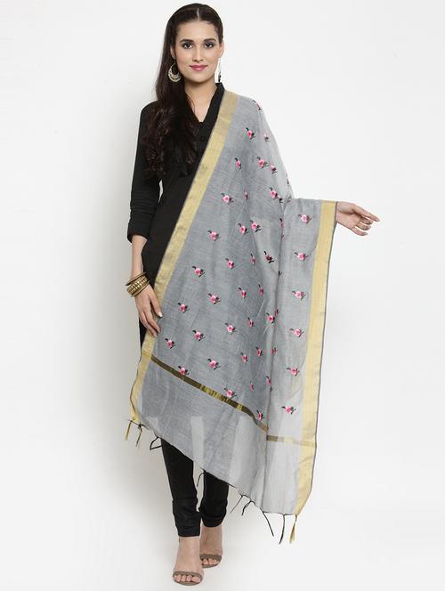 embroidered chanderi dupatta - 15678367 - Very Small Image - 1