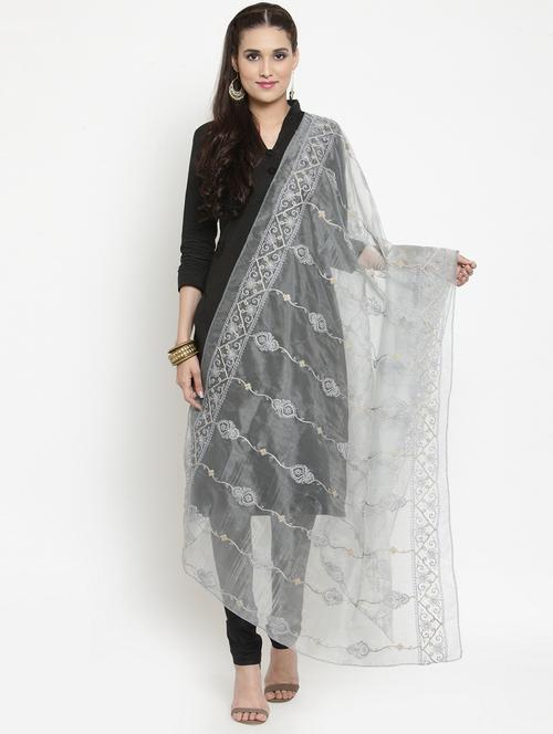 embroidered organza dupatta - 15678370 - Very Small Image - 1