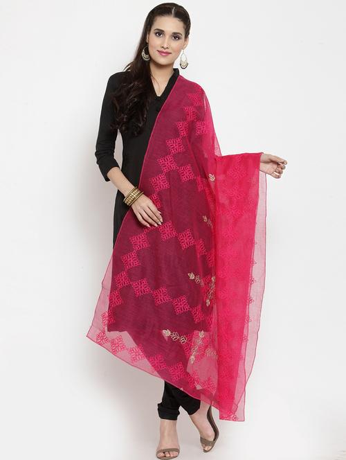 embroidered net dupatta - 15678377 - Very Small Image - 1