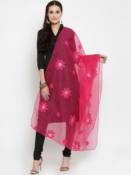 embroidered net dupatta - 15678378 - Very Small Image - 1