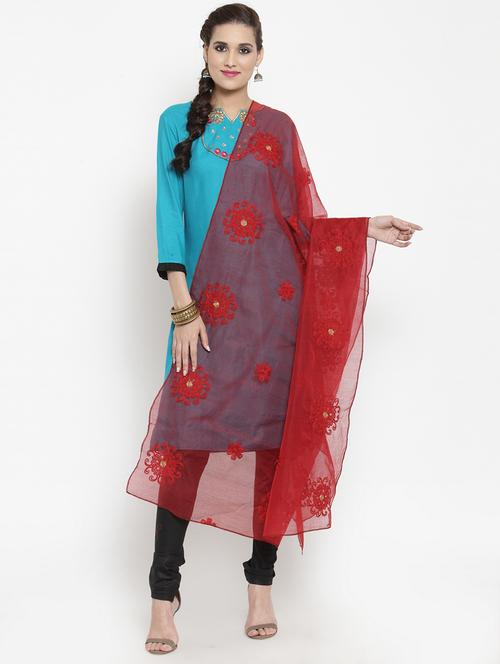 embroidered net dupatta - 15678381 - Very Small Image - 1