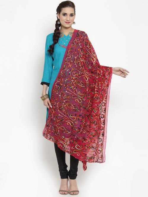 floral embroidred dupatta - 15678386 - Very Small Image - 1