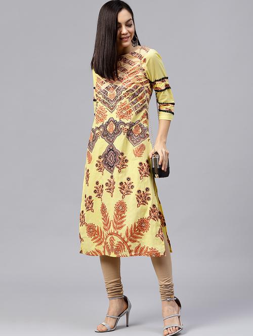 printed straight kurta - 15678429 - Very Small Image - 1