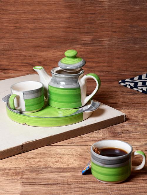 unravel india handmade tea tray set (4pc) - 15678677 - Very Small Image - 1