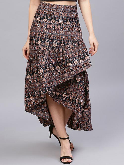 overlap front asymmetric skirt - 15678883 - Very Small Image - 1