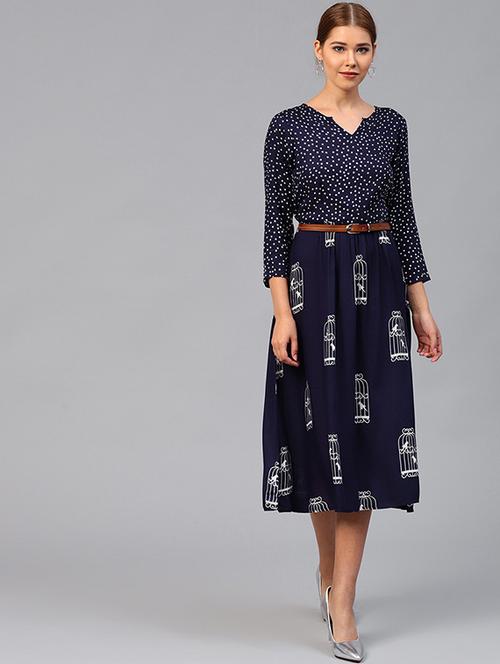 quirky print polka dots a-line dress - 15678954 - Very Small Image - 1