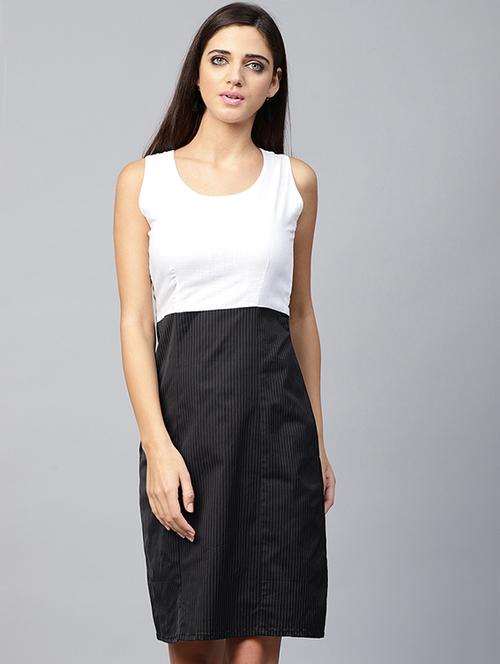 hairline striped a-line dress - 15678955 - Very Small Image - 1